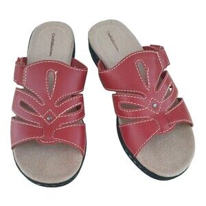 New Women's 8 Med Open Toe Sandals Slip On Adjustable Slide Strap Croft & Barrow